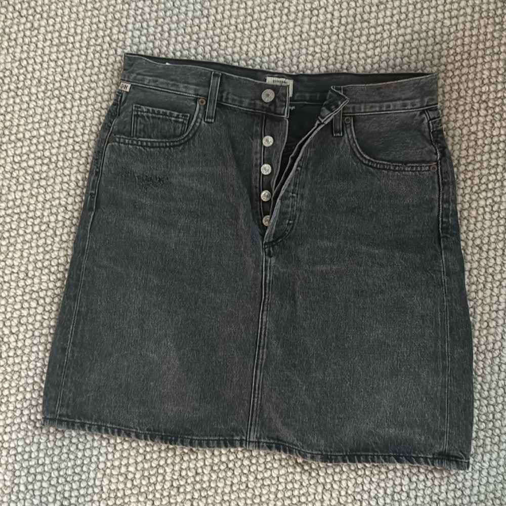 Citizen of humanity vintage denim skirt grey/ faded black size 28